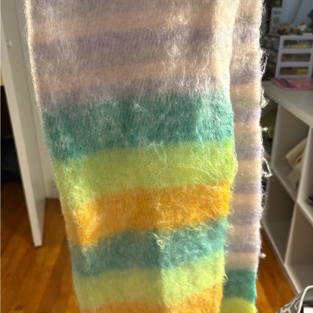 Colorful Striped Wool Scarf - Picture 3 of 5